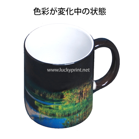 マジックカラーマグカップ(黒) 11OZ　36個/ケース / カラーチェンジマグ 色彩変化マグ