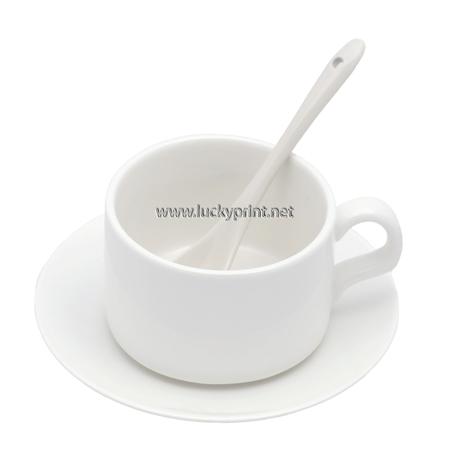 コーヒーカップ(白)三点セット　1ケース(36個入り) / 白無地 転写印刷可能