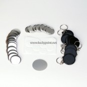 32mm (黒)キーチェーンパーツセット / キーホルダー 円形