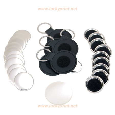 円形 37mm ベルクロ キーホルダー パーツセット / ユニーク マジックテープ付 初登場