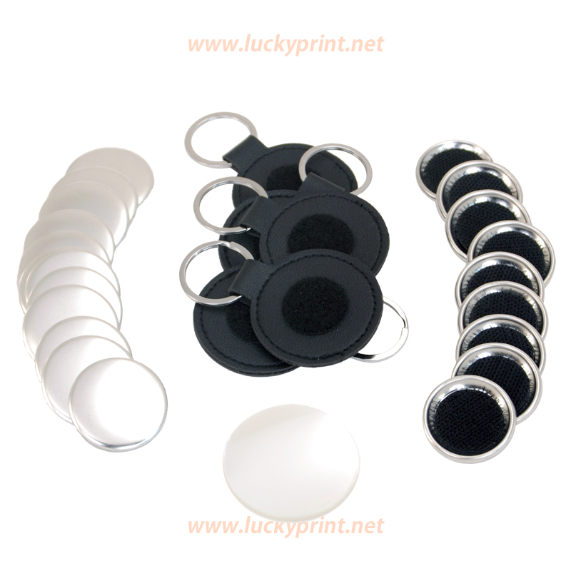 円形 37mm ベルクロ キーホルダー パーツセット / ユニーク マジックテープ付 初登場