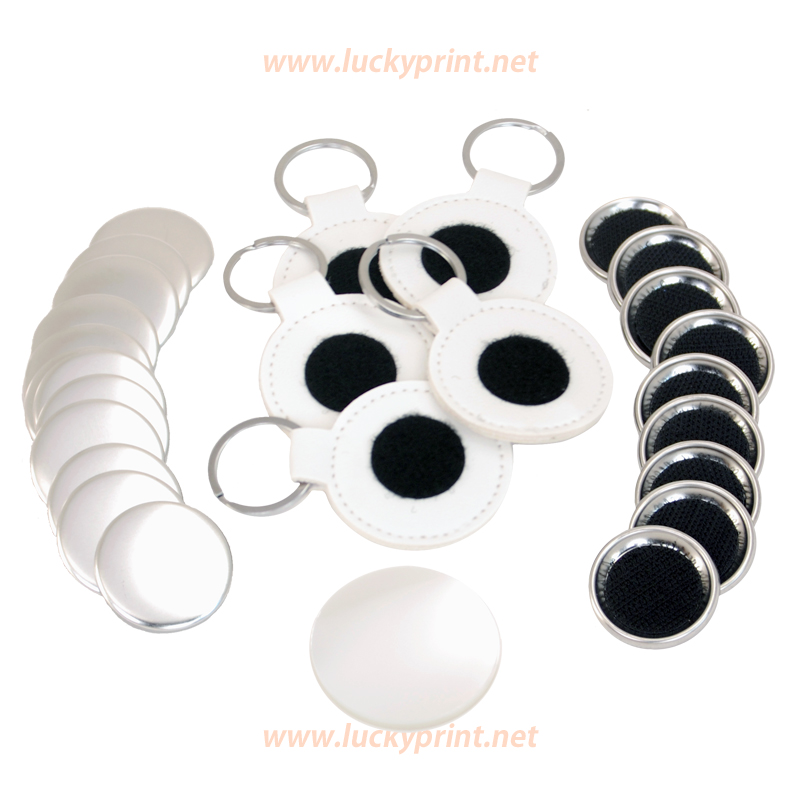 円形 37mm ベルクロ キーホルダー パーツセット / ユニーク マジックテープ付 初登場